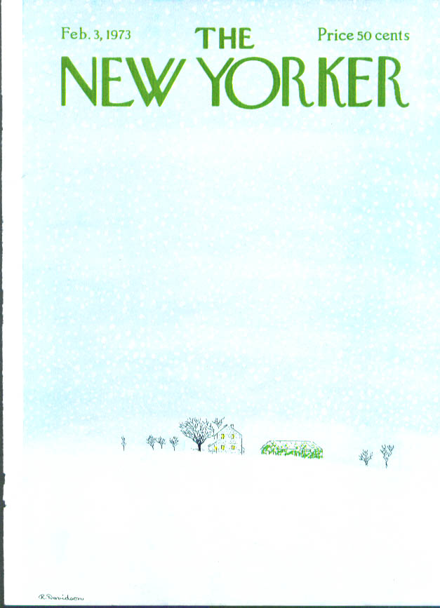 New Yorker Cover by Raymond Davidson, February 3,1973